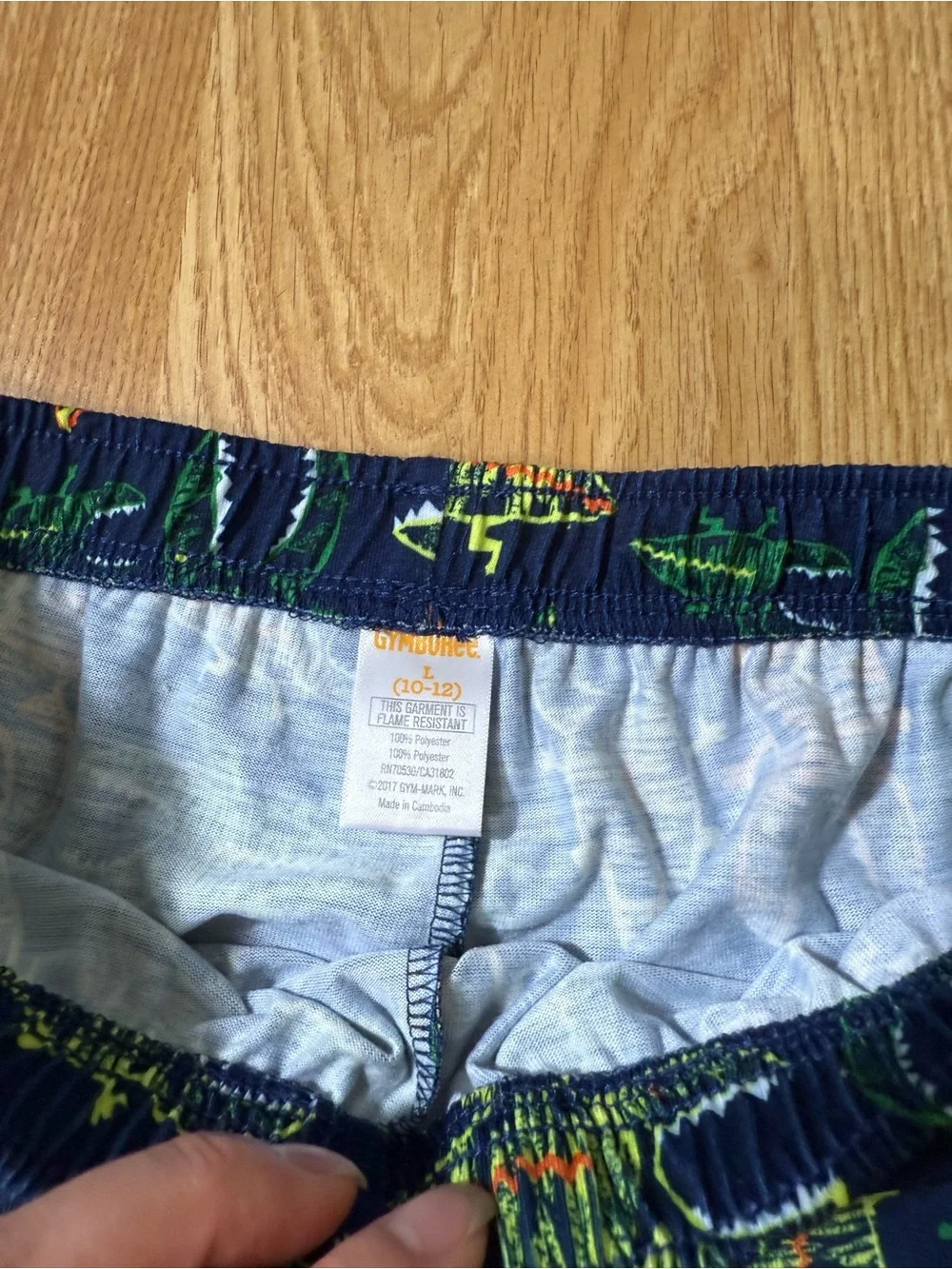 Gymboree Lime & Navy Alligator Two-Piece Pajama Set - Size L (10/12 )